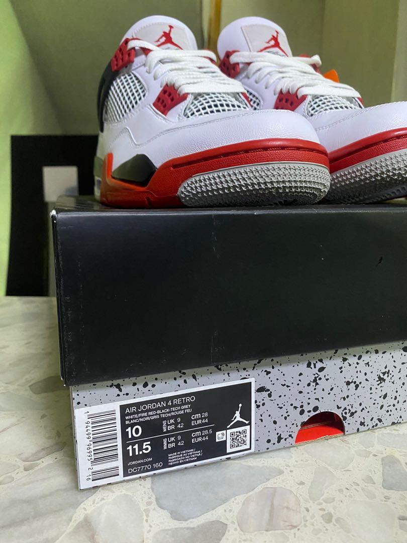 jordan retro 4 white fire red