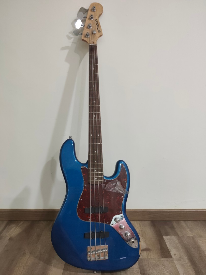 ammoon Solid Wood 4 String JB Electric Bass Guitar Basswood