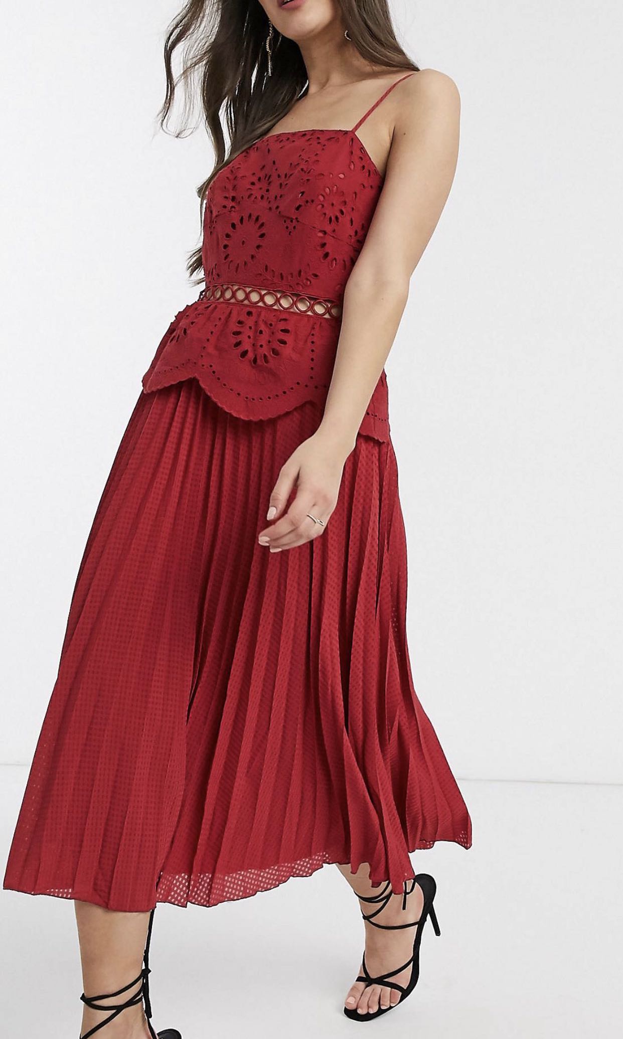 embroidered linen dress Farm Rio Artisanal Cut-Out Embroidered Linen Maxi Dress