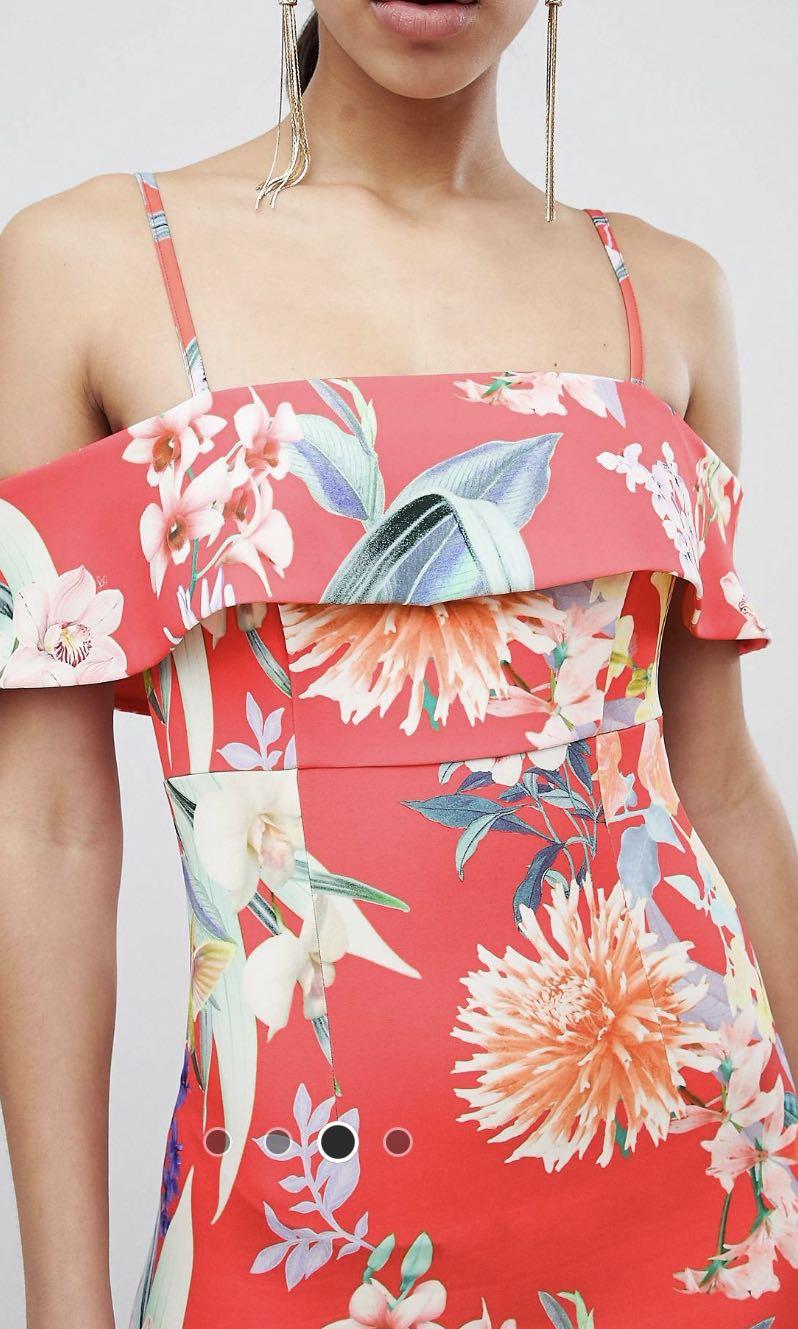 Lipsy red bardot dress hotsell