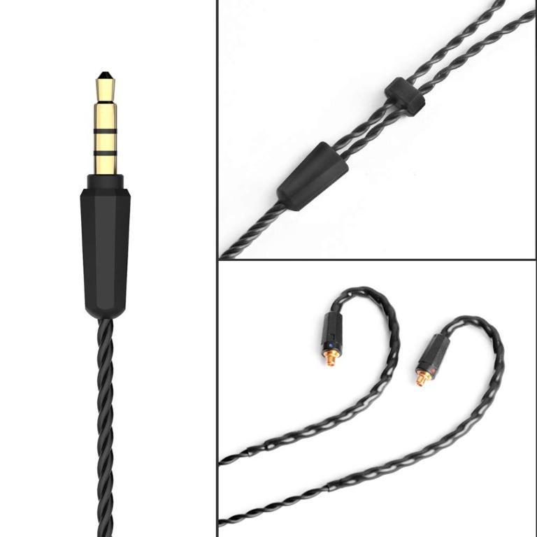 OKCSC Earphone Cables Button Control MMCX Cable with Mic Headphone Cable Replacement Repair Wire（Microphone） 