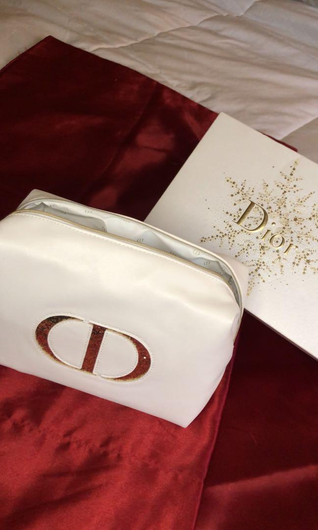Dior makeup bag clearance white