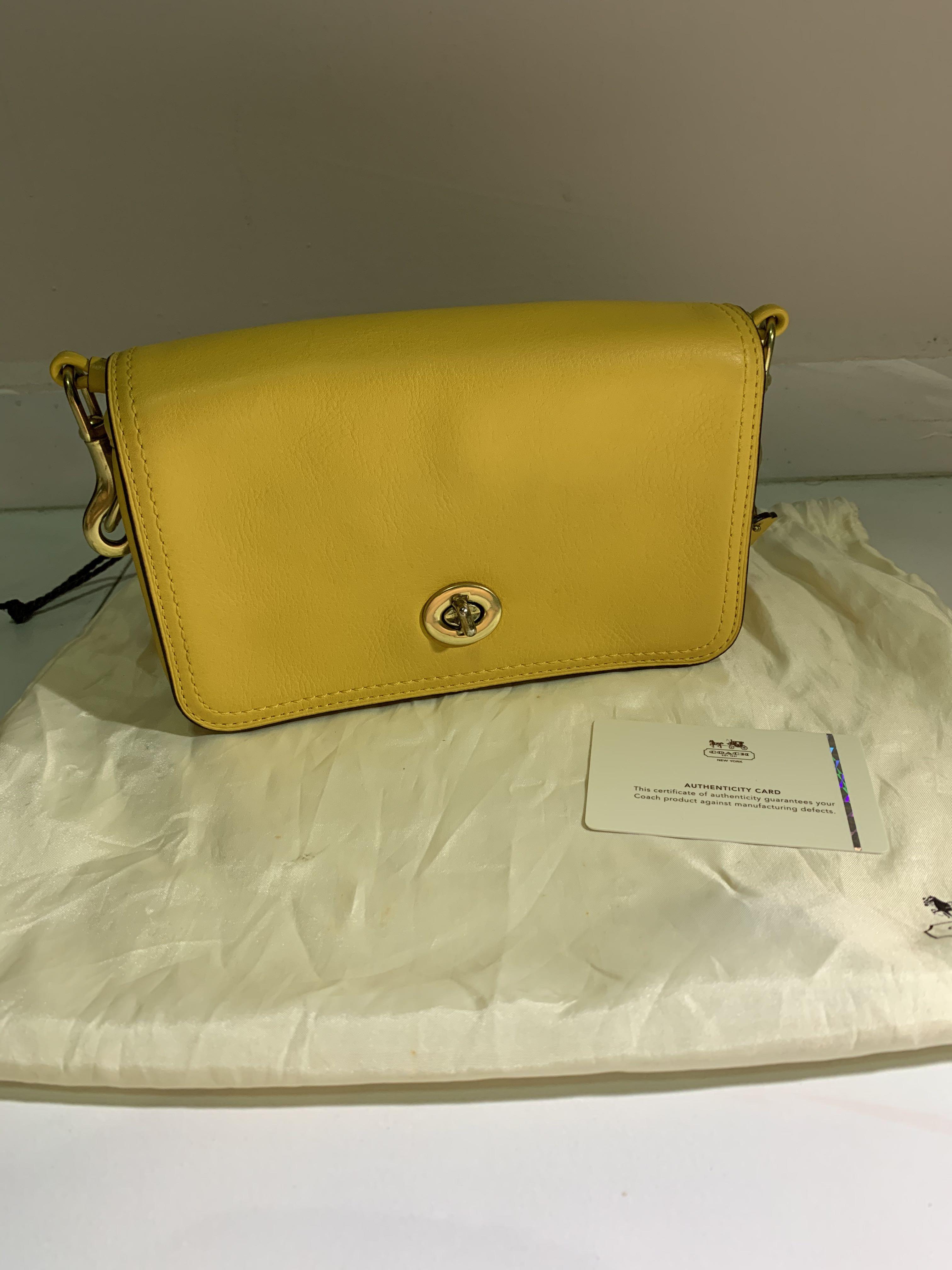 Coach crossbody bag yellow mustard, Women's Fashion, Bags & Wallets