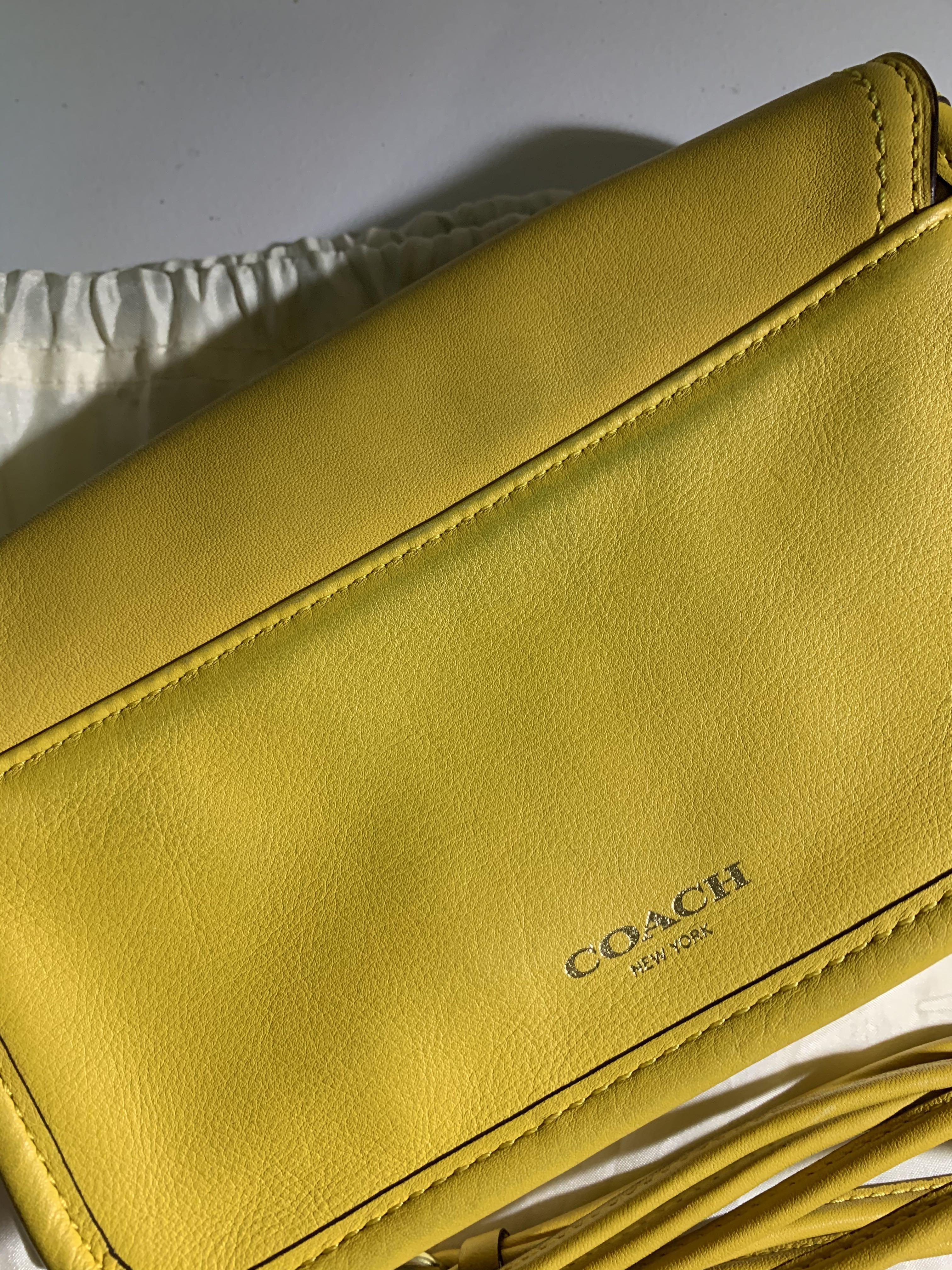 Coach crossbody bag yellow mustard, Women's Fashion, Bags & Wallets