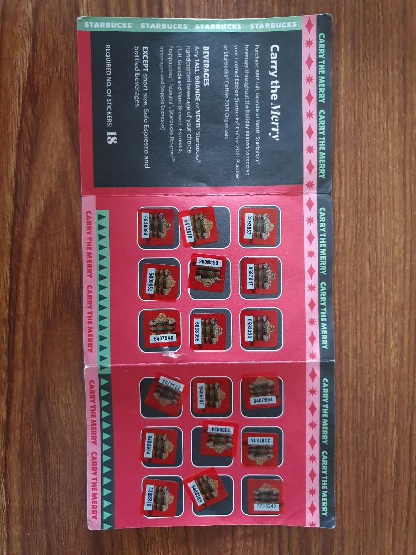 Complete Starbucks Sticker Card For 2021 Planner Everything Else Others On Carousell