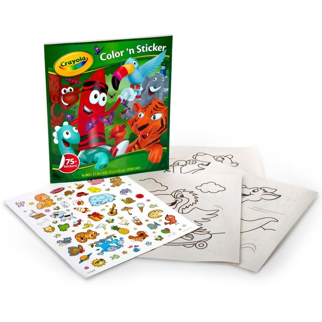 Crayola Jungle Animal Coloring Book With 50+ Stickers, 96 ...
