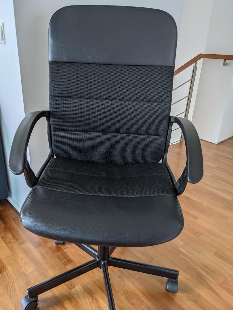 Desk chair Ikea Renberget black, Furniture, Tables & Chairs on Carousell