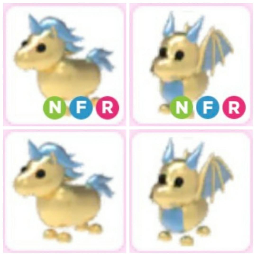 Golden Unicorn Dragon Normal Nfr Adopt Me Pet Roblox Video Gaming Gaming Accessories Game Gift Cards Accounts On Carousell - roblox unicorn pet