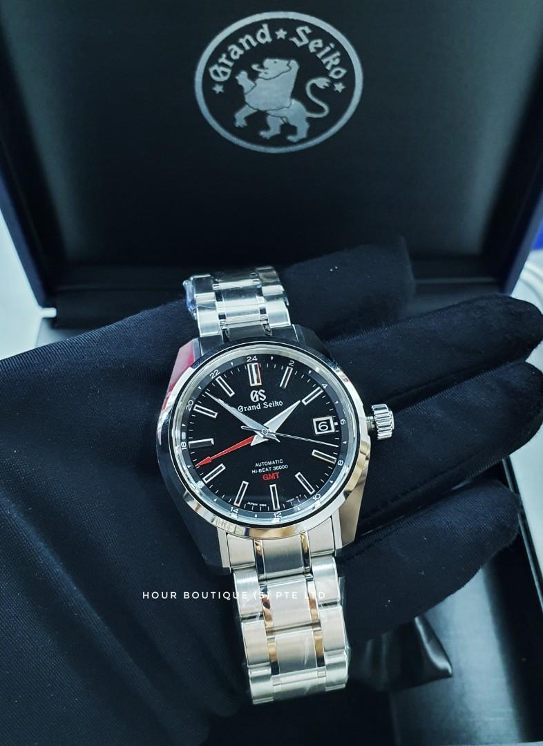 Grand Seiko Mount Iwate Black Dial HI-BEAT GMT Men's Automatic Dress Watch  SBGJ203, Luxury, Watches on Carousell
