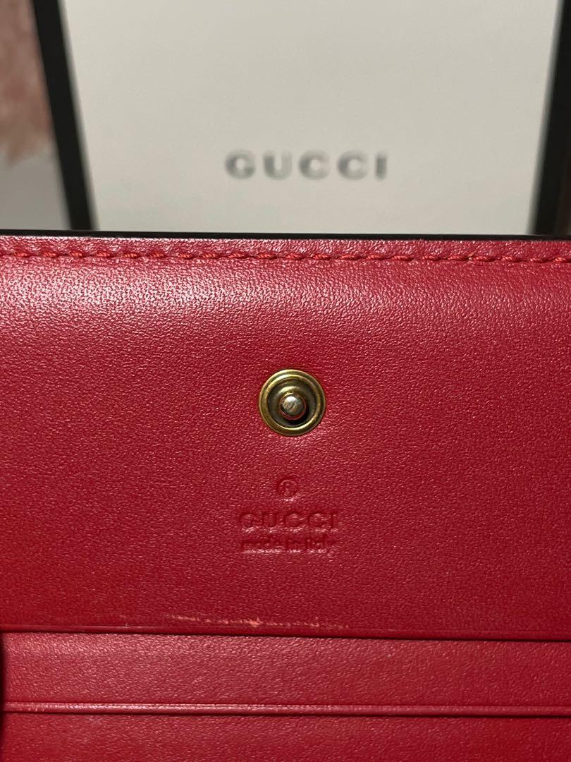 Gucci GG Supreme Card Case with Cherries in Beige –