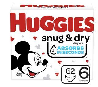 Huggies Snug & Dry Diapers, Size 6, 62 pads