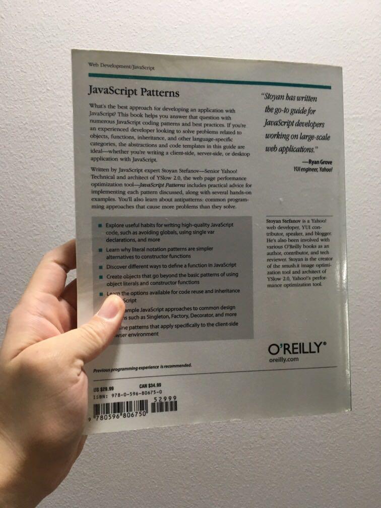 JavaScript Patterns, Books & Stationery, Textbooks, Professional