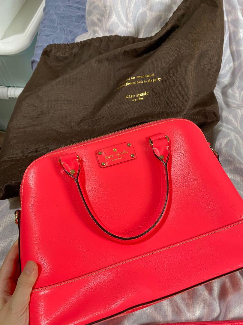 Kate Spade Bag with strap coral hot pink