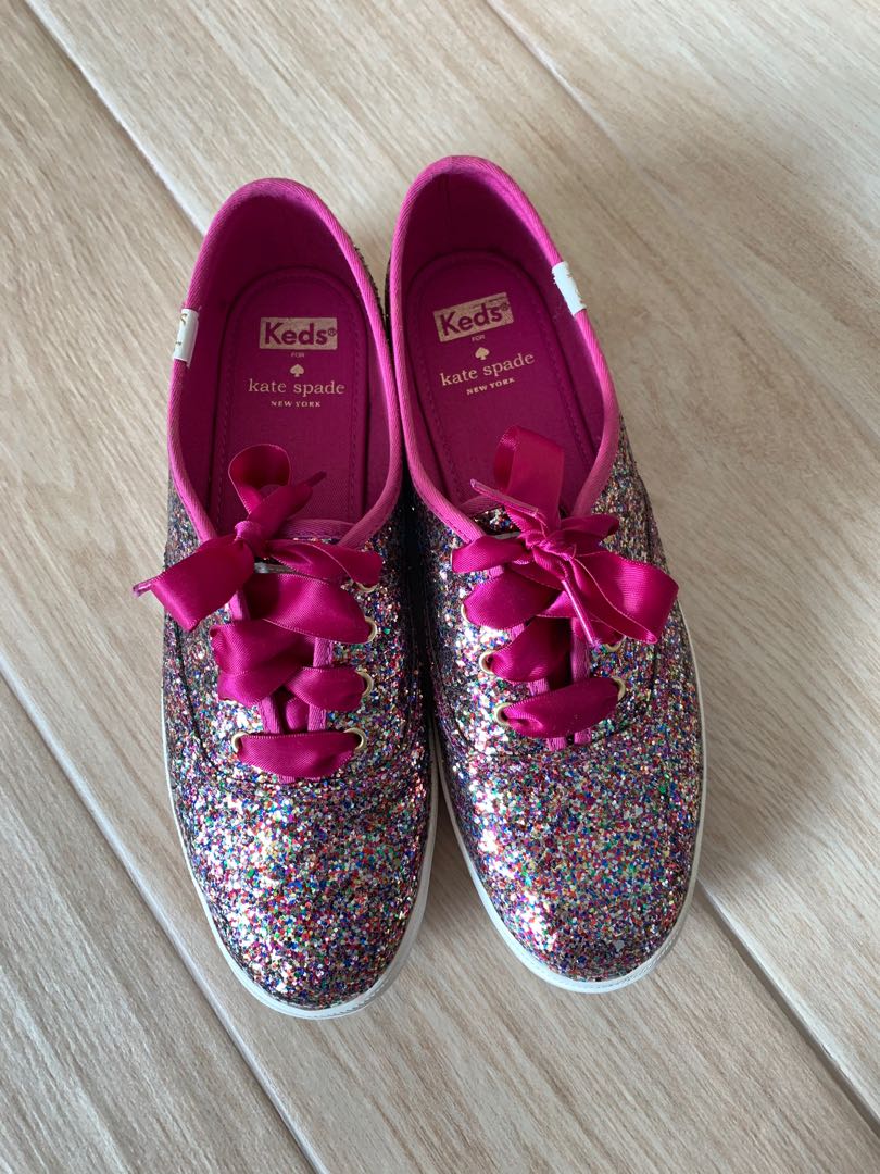 Kate spade new arrivals pink glitter keds