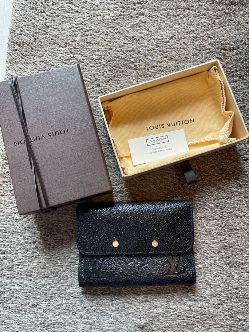 Louis Vuitton Black Monogram Empreinte Pont-Neuf Wallet Leather