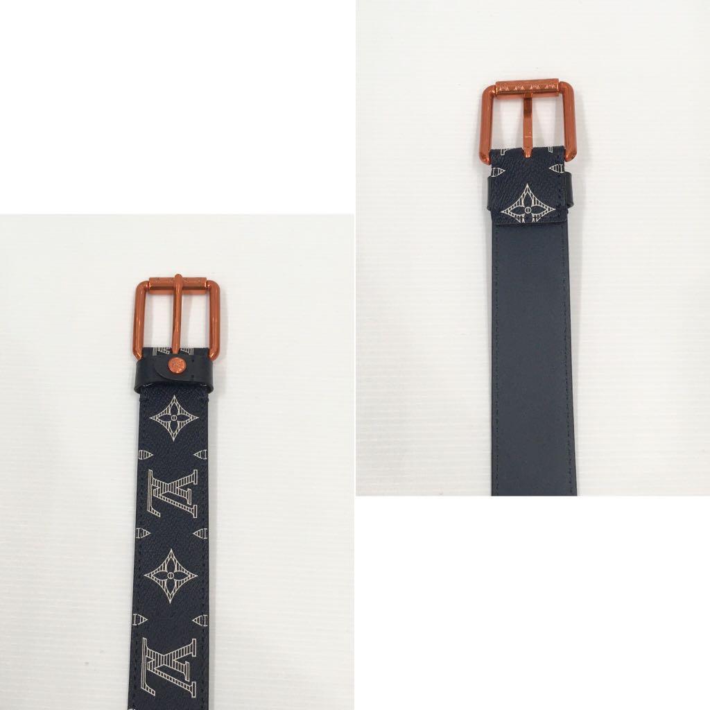 Louis Vuitton Belt Metropole Monogram Upside Down Ink Navy in  Canvas/Leather with Brass - US