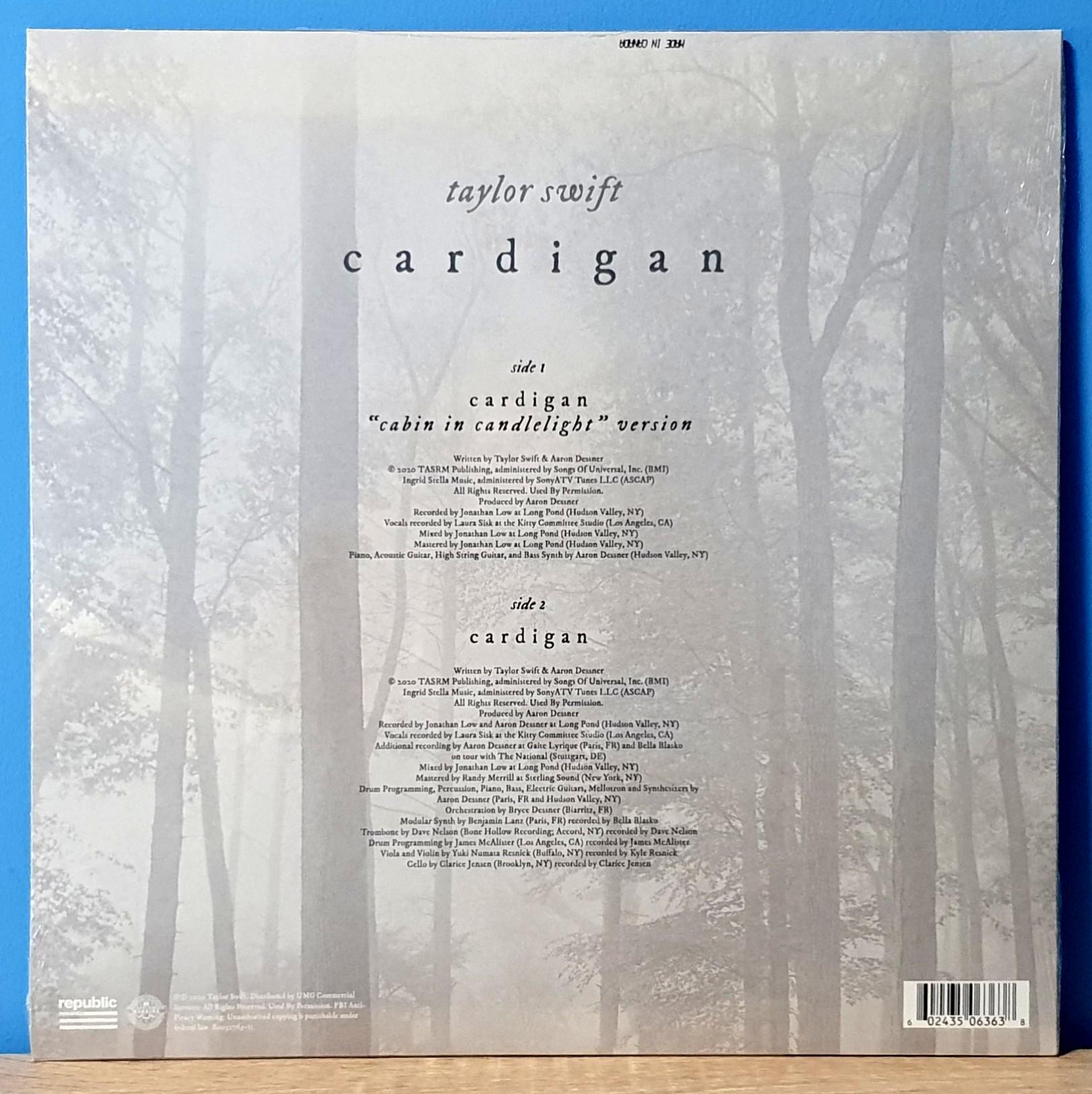 NEW 12" Taylor Swift Cardigan (Cabin In Candlelight Version) (Limited Edition White Vinyl