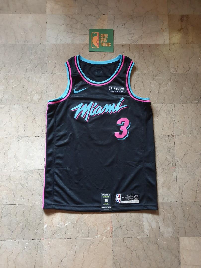 Nike Dwyane Wade Miami Heat Vice Nights 2019 City Edition Swingman Jersey  with sponsor patch (size Medium), Men's Fashion, Activewear on Carousell