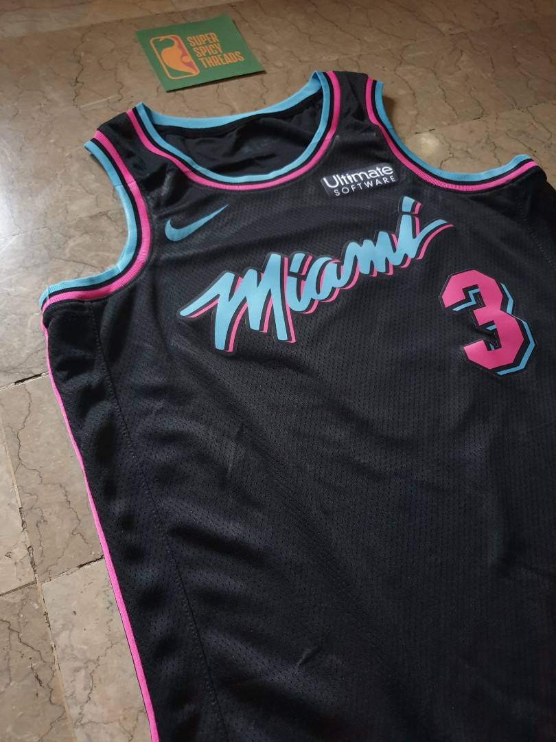 Nike Dwyane Wade Miami Heat Vice Nights 2019 City Edition Swingman Jersey  with sponsor patch (size Medium), Men's Fashion, Activewear on Carousell