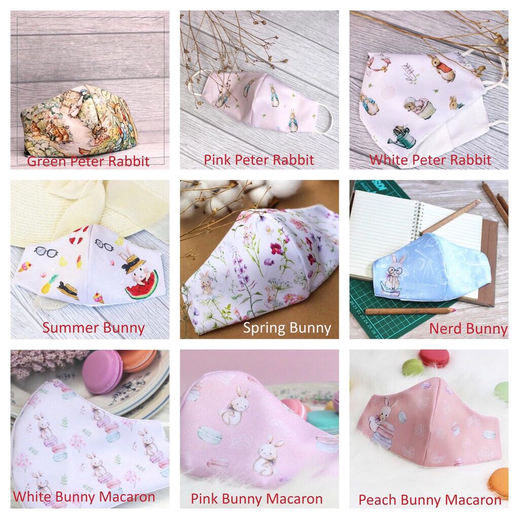 Bunny Series 1 Reusable Mask (Adult & Kids) Peter Rabbit/ Bunny/Kawai ...