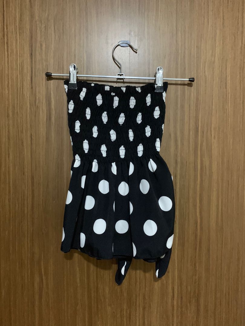polka dot strapless top