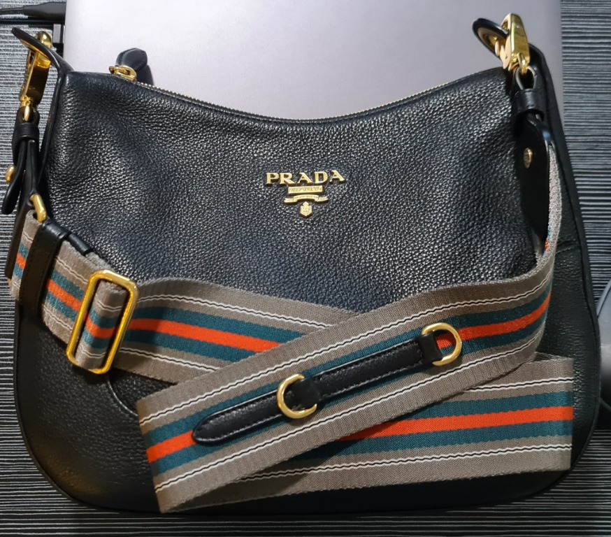 Prada 1BC052 Vitello Daino Leather Hobo Bag, Luxury, Bags & Wallets on  Carousell