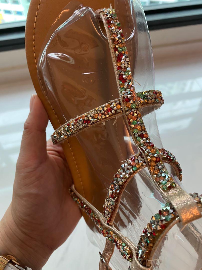 QUPID Embellished Gladiator Sandals Women s Fashion Footwear