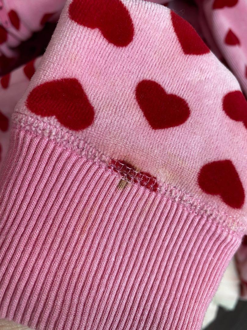 Gap velour red discount hearts zip up