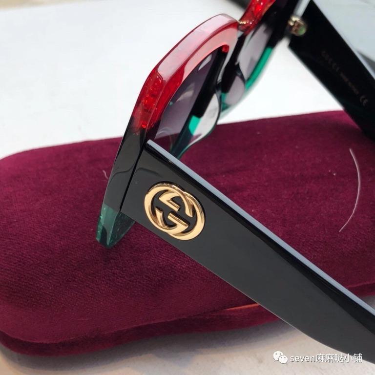 gucci square acetate sunglasses black green red