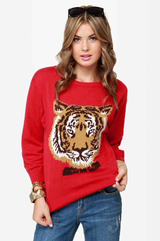 Red store tiger sweater