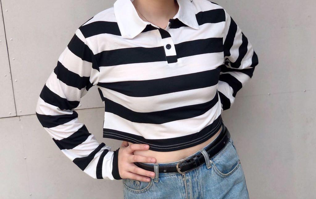 Shein Black And White Crop Top Women S Fashion Tops Sleeveless On Carousell Download 7,932 black and white icons. carousell