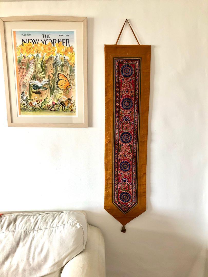 SHRUJAN Raw Silk Wall Hanging