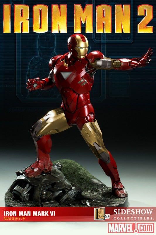 Sideshow 1/4 Iron Man Mark Vi MK6 Maquette 雕像, 興趣及遊戲, 玩具 