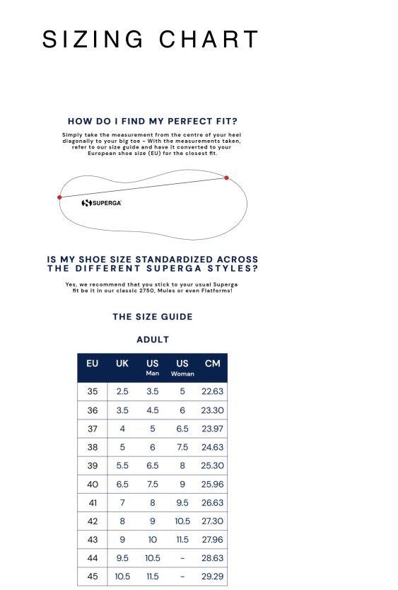 Superga sales size conversion