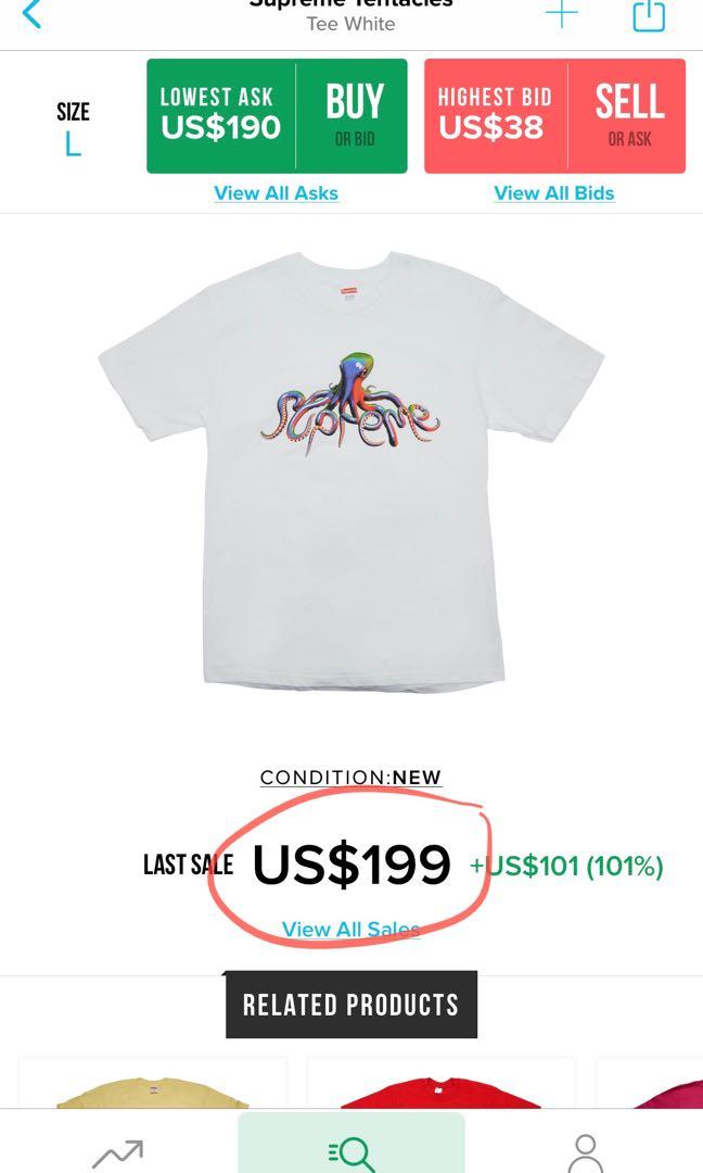 Supreme tentacles deals tee white
