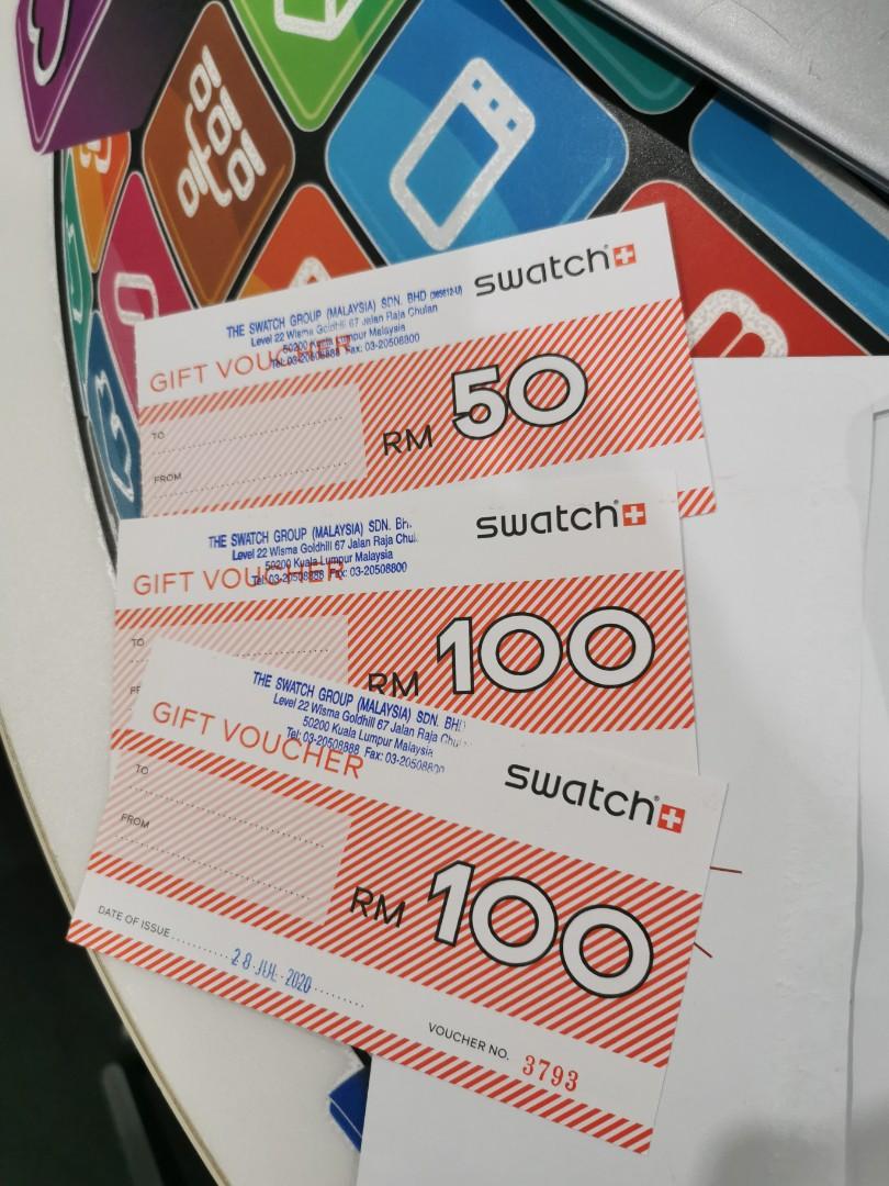 Swatch Vouchers worth RM250 Tickets Vouchers Vouchers on Carousell