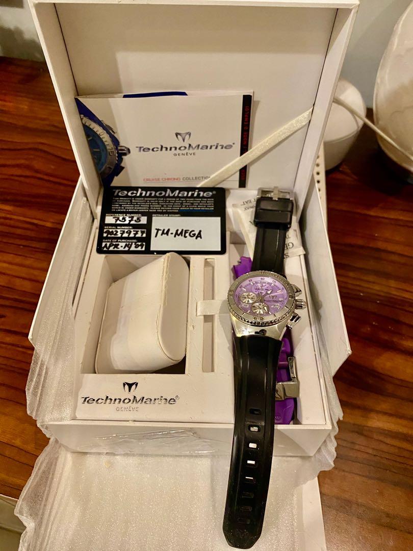 Technomarine Geneve Cruise Chrono Collection (Category: Luxury Watches) located in Pagadian. Submitted by rc0778 (Listing ID 1060703208, Image 3). Description: *authentic/preloved *in very good condition *dial: purple *strap: black only *not used anymore *can do shipping at buyers expense.