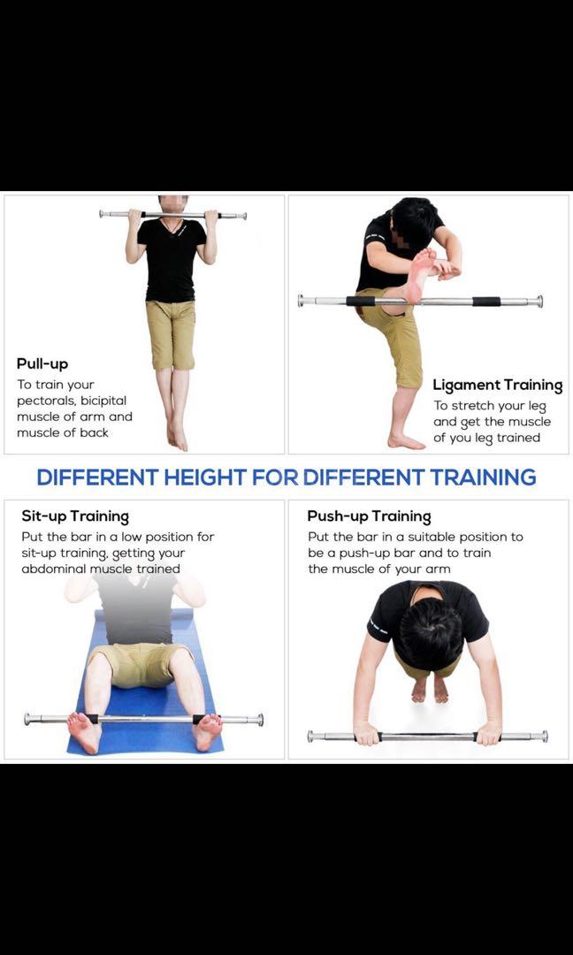 Tension Pull Up Bar, Sports Equipment, Exercise & Fitness, Toning