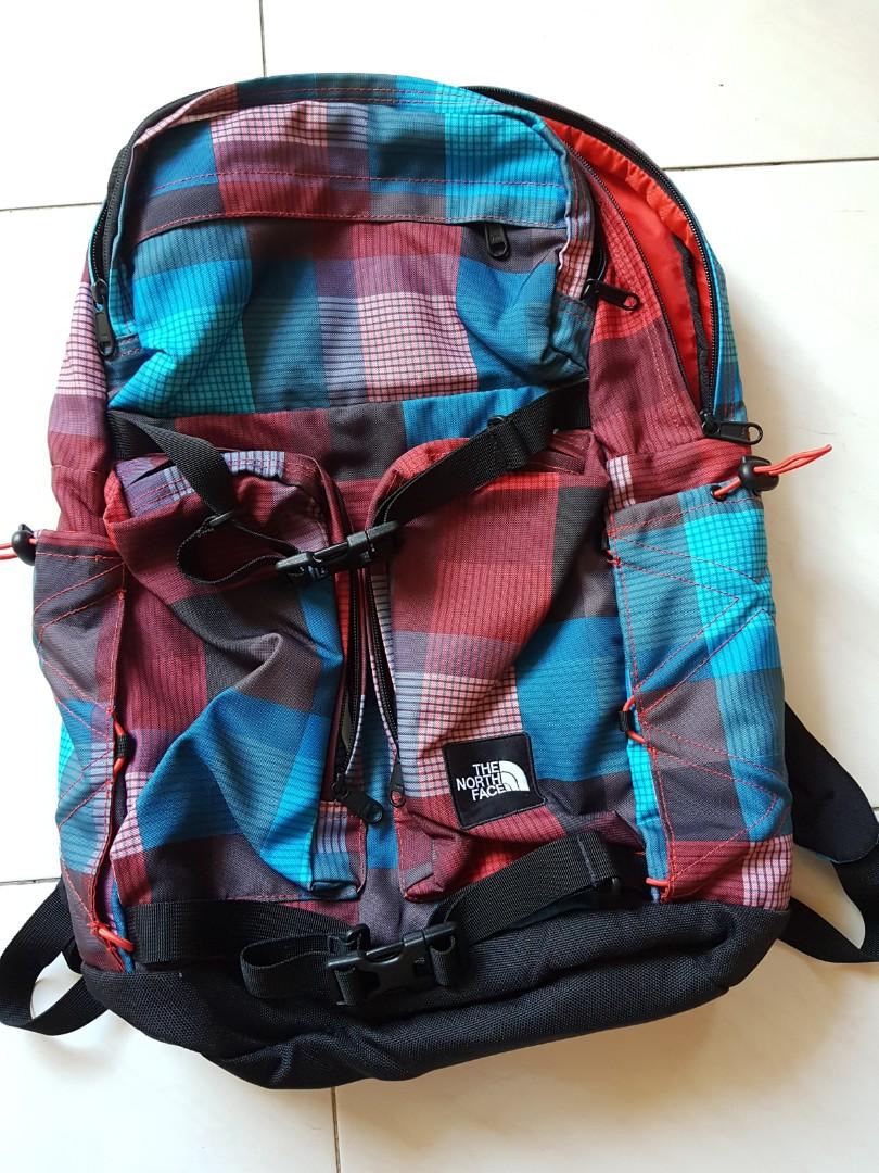 North face plaid sales backpack