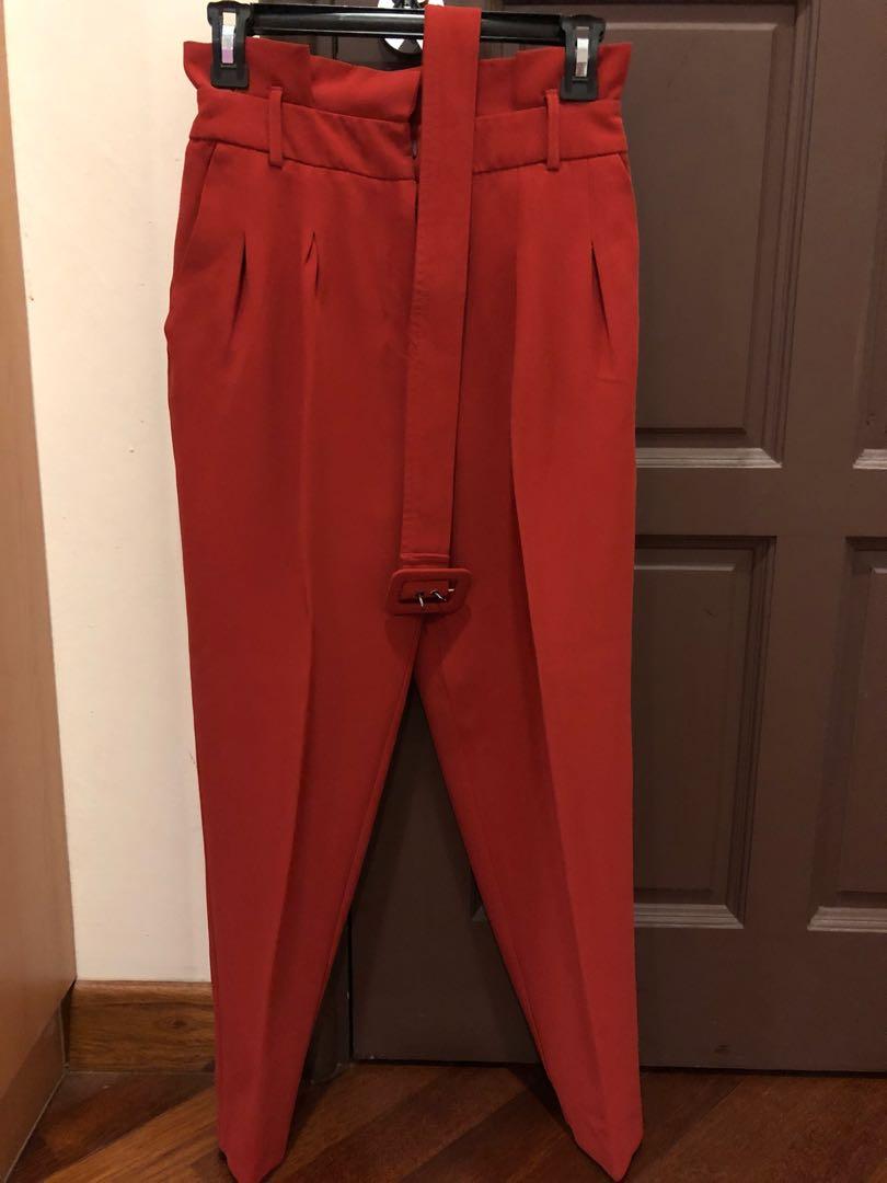 Topshop Pegged Trousers in Burnt Orange 