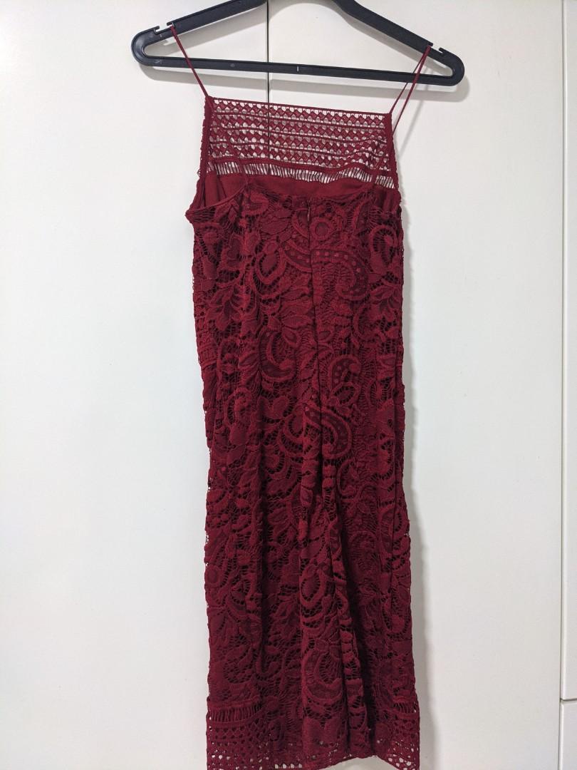 Topshop burgundy lace dress hotsell