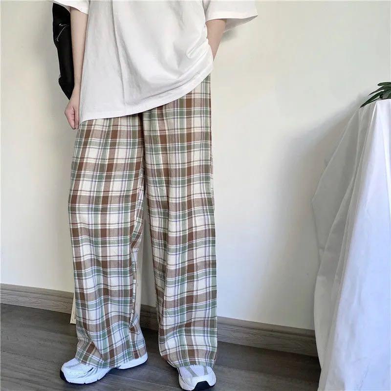 Checkered track pants womens top