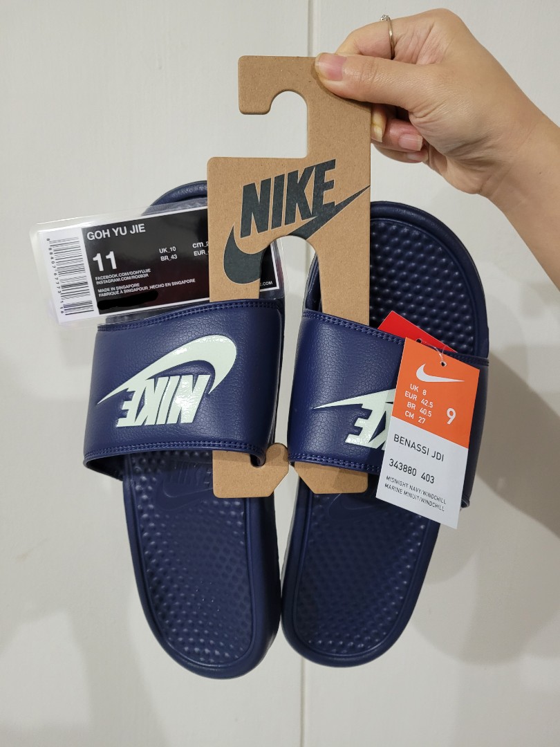 nike slides navy blue