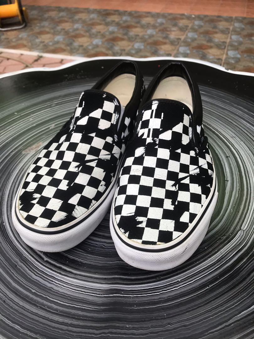 Vans Overprint Check Classic On Men s Fashion Footwear Sneakers