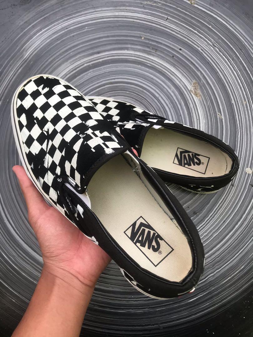 Vans Overprint Check Classic On Men s Fashion Footwear Sneakers on Carousell
