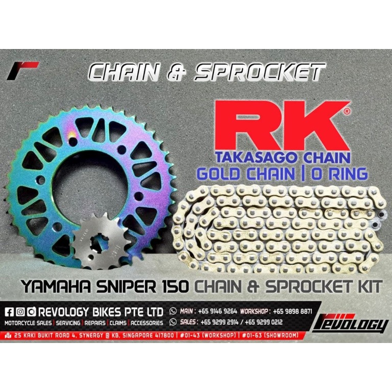 Yamaha Sniper 150 Rk Gold Chain O Ring Sprocket Set Motorcycles Motorcycle Accessories On Carousell