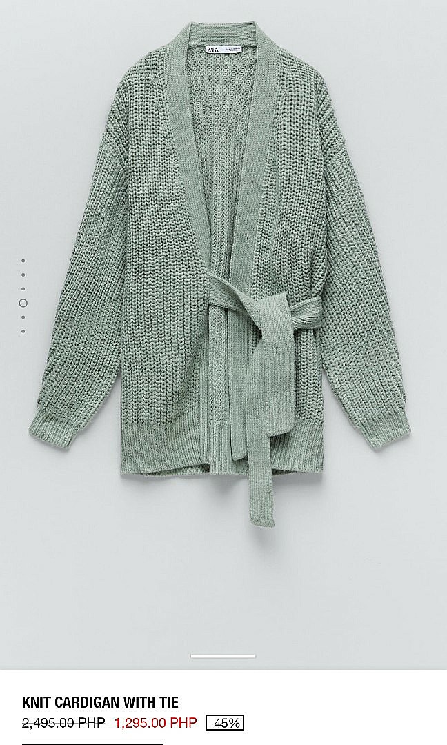 zara tie cardigan