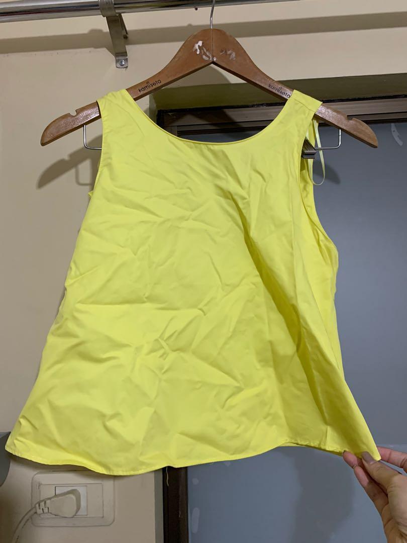 Neon yellow top zara hotsell