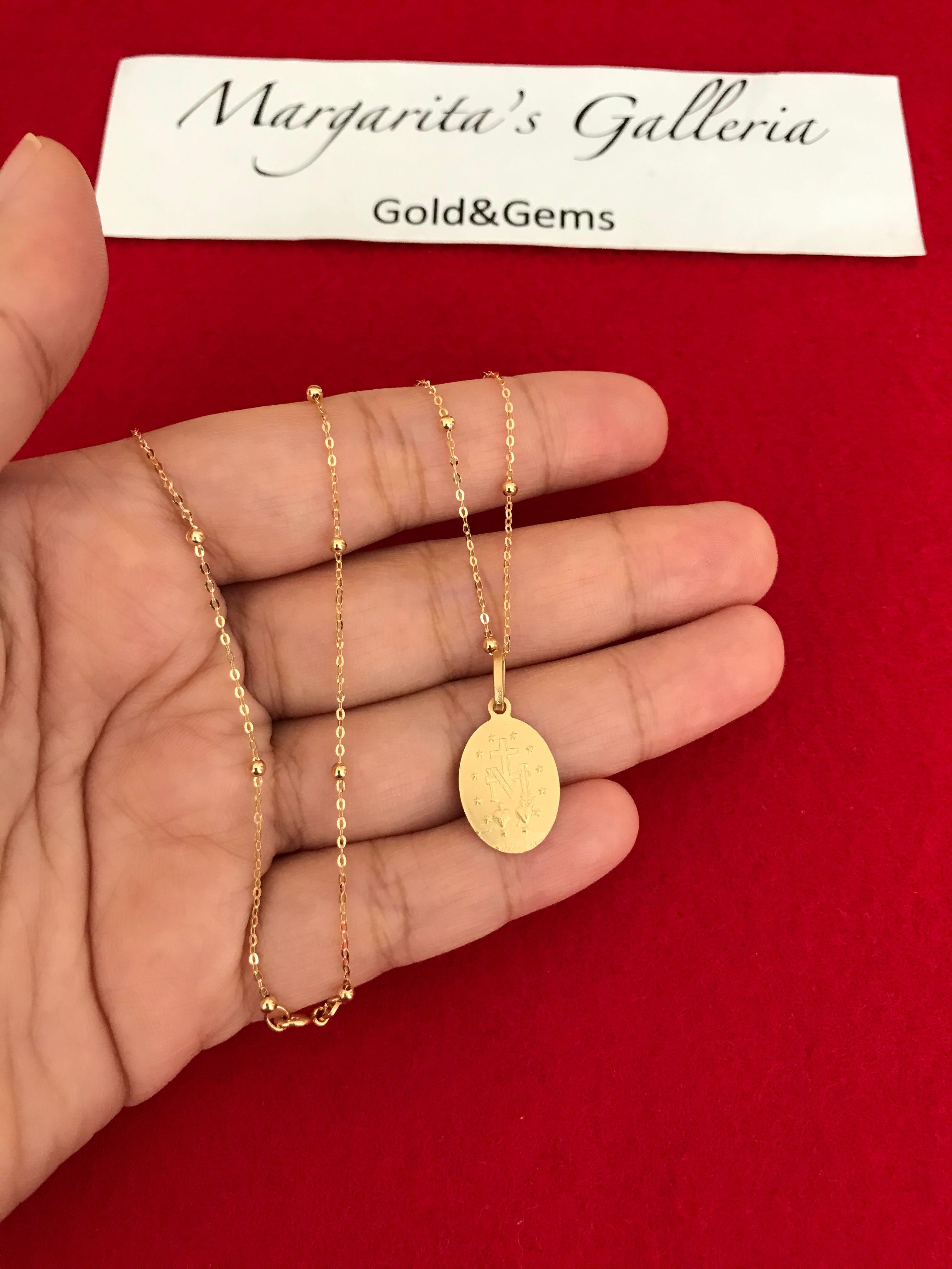 Gold miraculous medal with hotsell chain