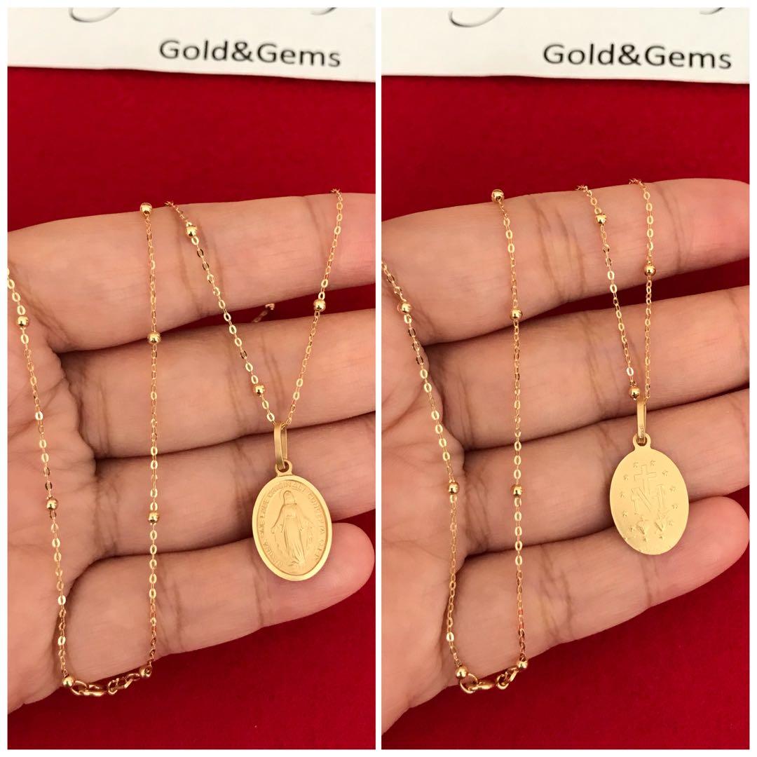 Gold miraculous hotsell medal with chain